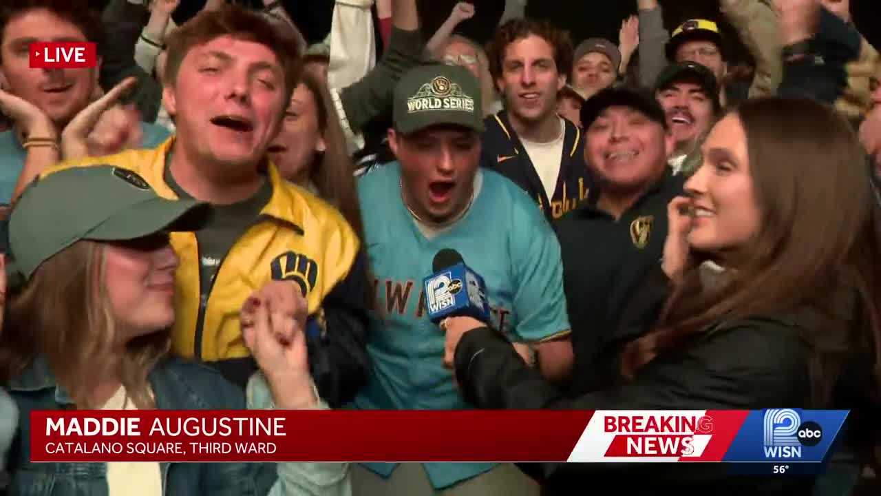WATCH: Brewers fans react to winning Game 1 of the World Series — WISN 12 Milwaukee, Boston Sports news